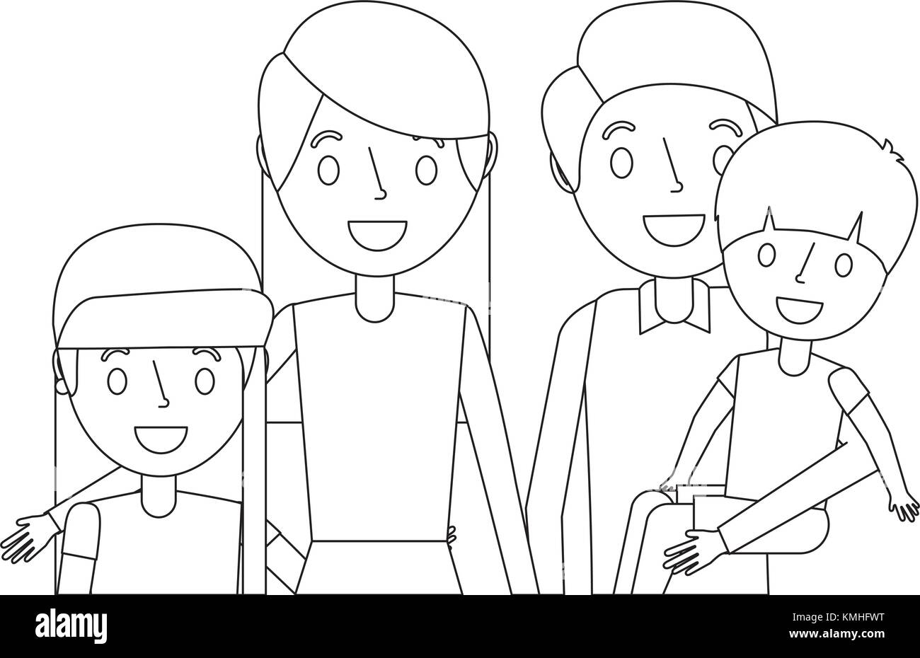 Dad Daughter Family Outline Vector High Resolution Stock Photography ...