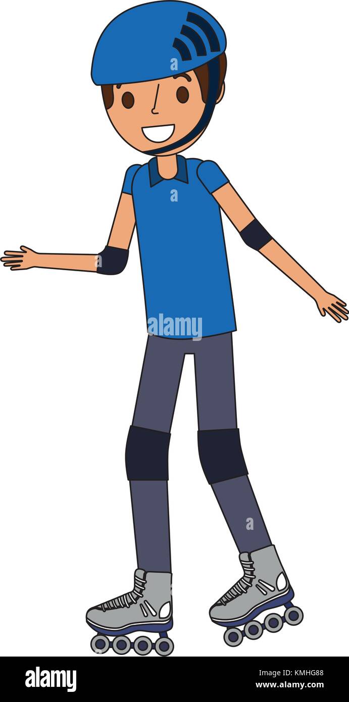 kid wearing helmet and roller skate funny Stock Vector Image & Art Alamy