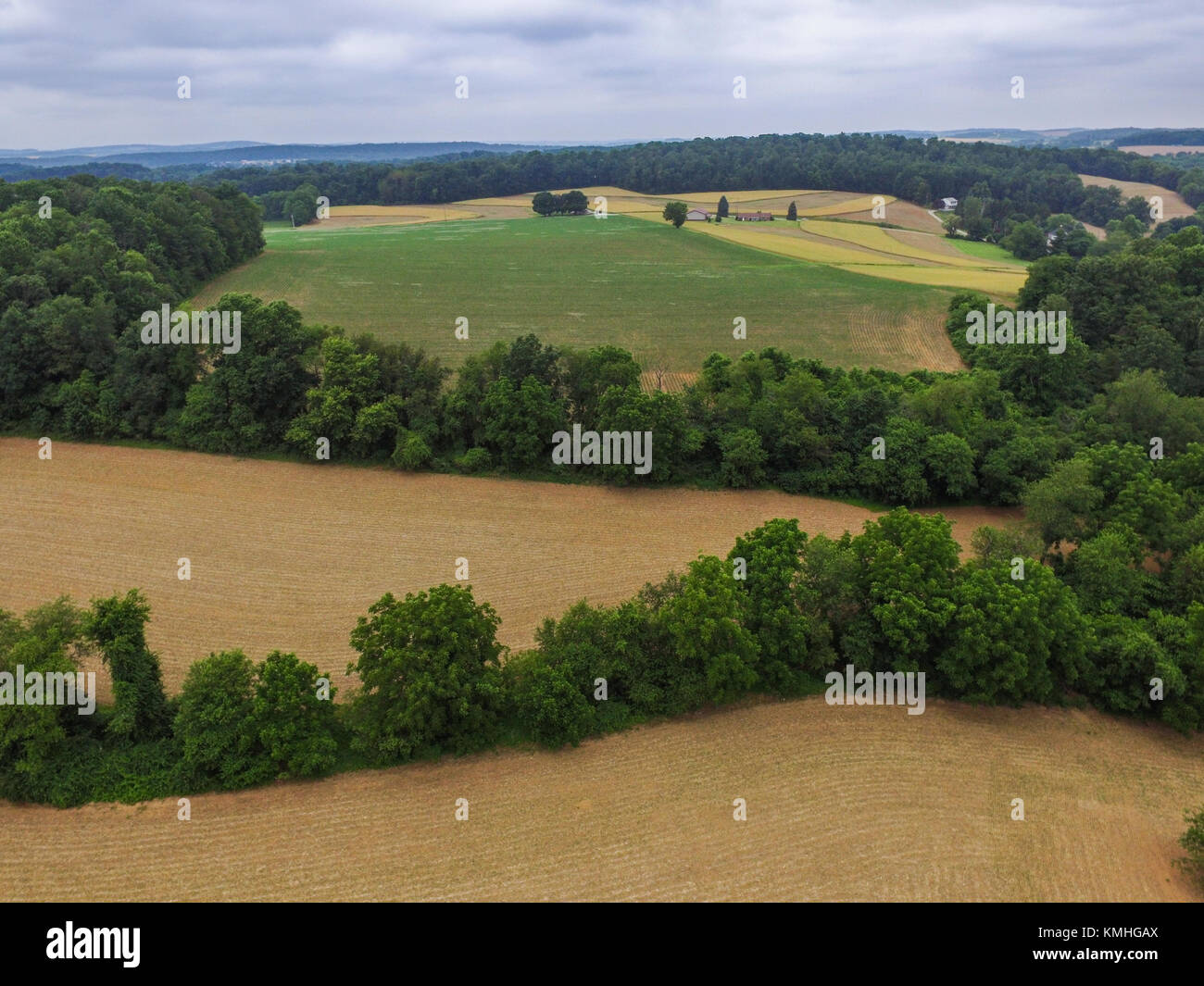 Aerials of New Freedom, Pennsylvania and surrounding Farmland during