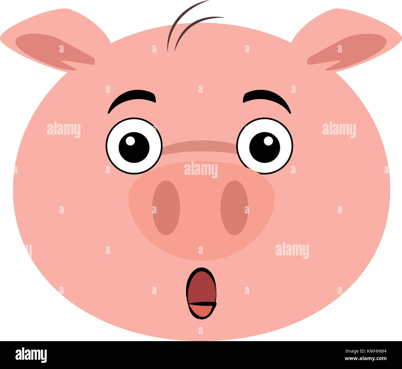 terrified pig emoji kawaii vector illustration design Stock Vector