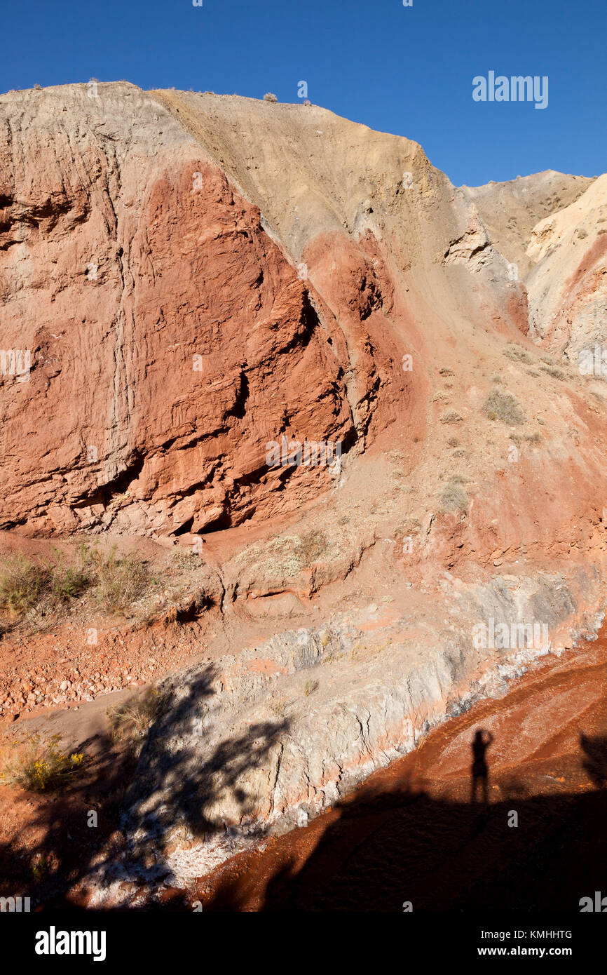 Onion Creek Canyon near Moab in Utah, USA with the shadow of the