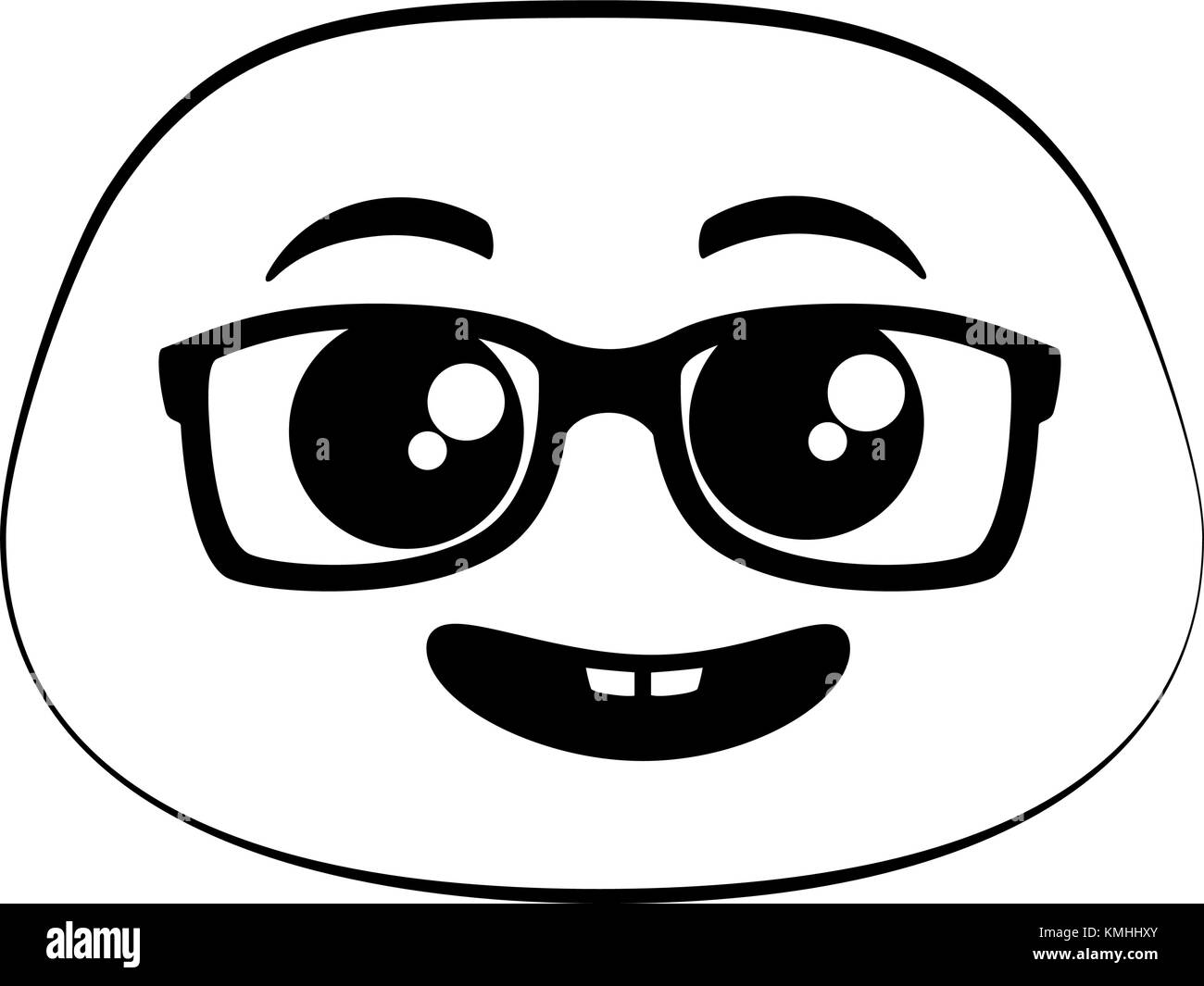 nerd emoji face icon vector illustration design Stock Vector
