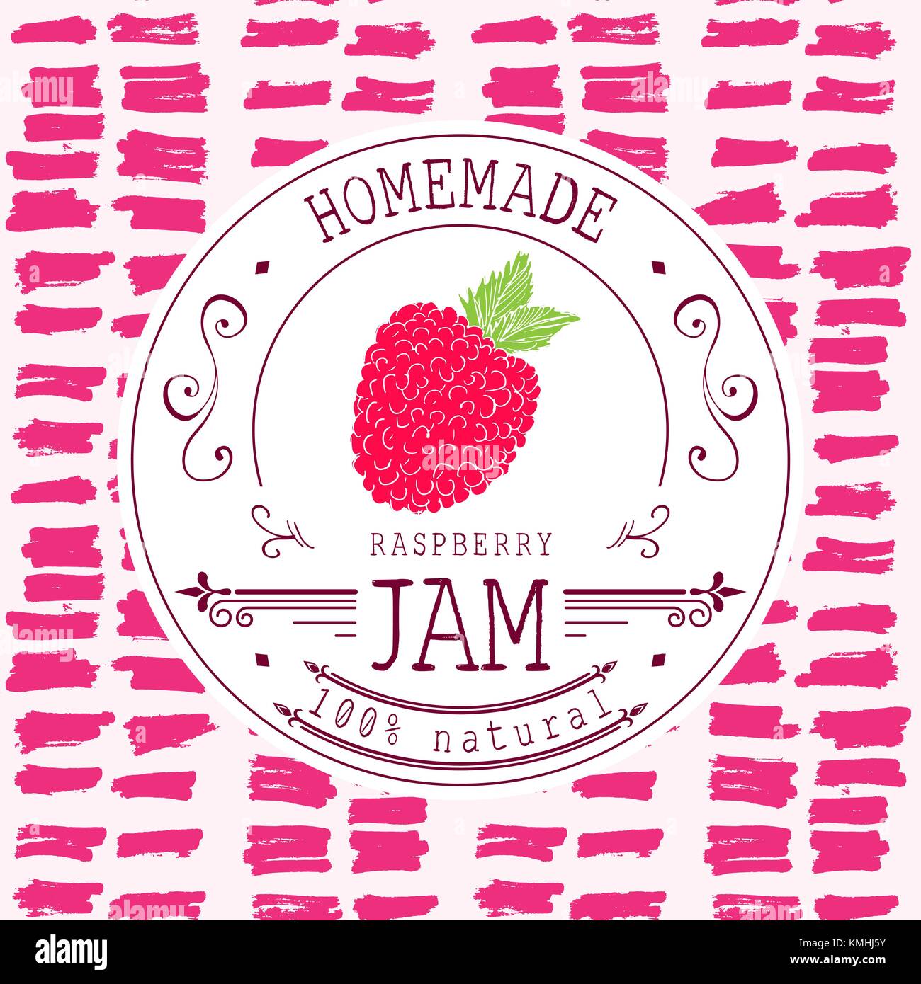 Jam label design template. for raspberry dessert product with hand Intended For Dessert Labels Template