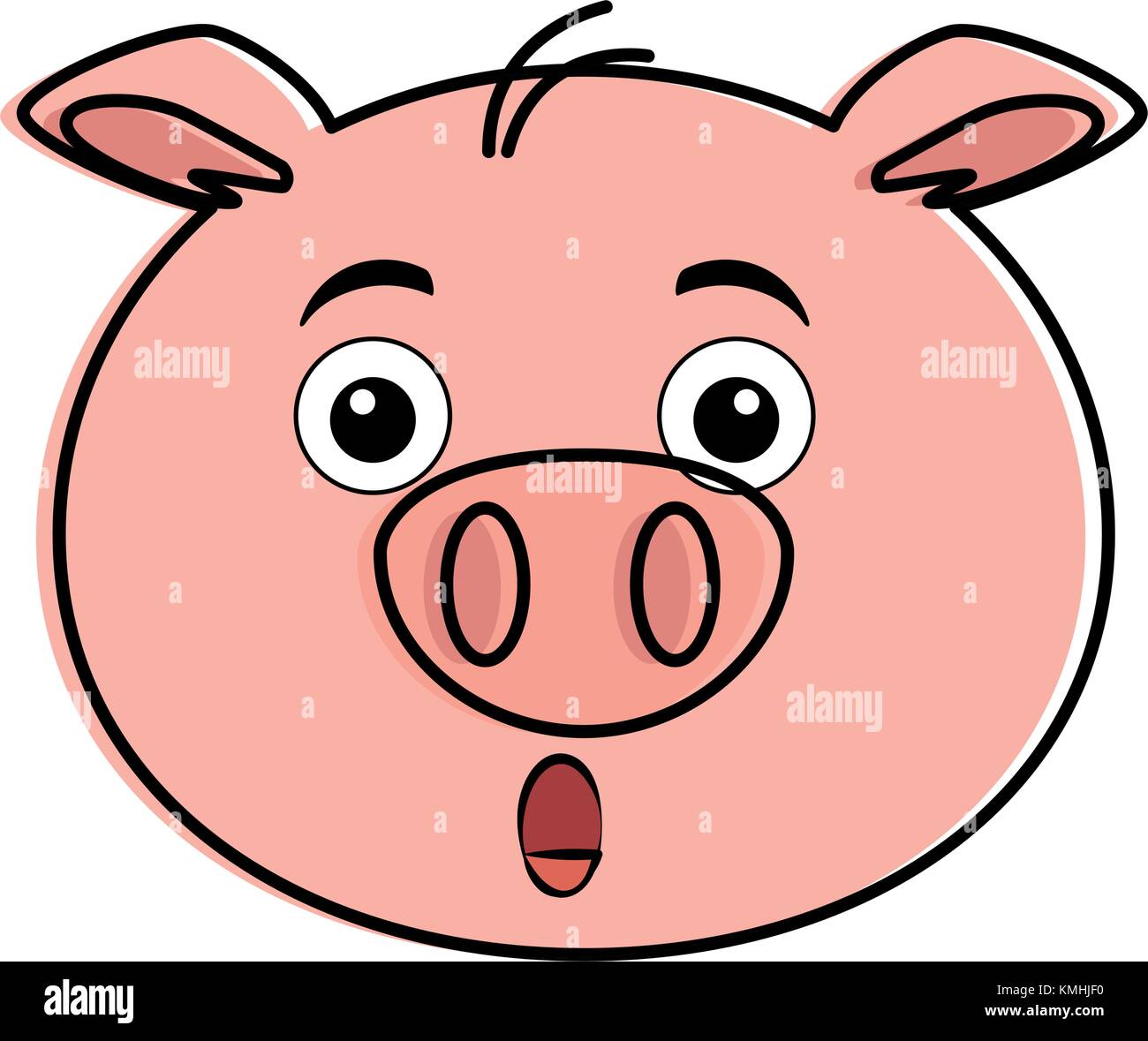 terrified pig emoji kawaii vector illustration design Stock Vector