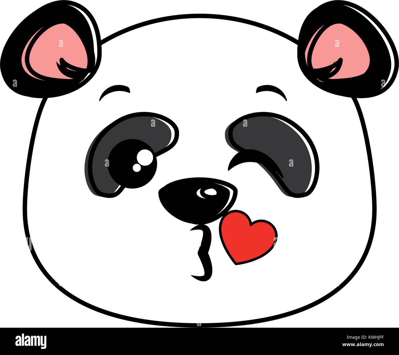 cute panda lovely emoji kawaii vector illustration design Stock Vector ...