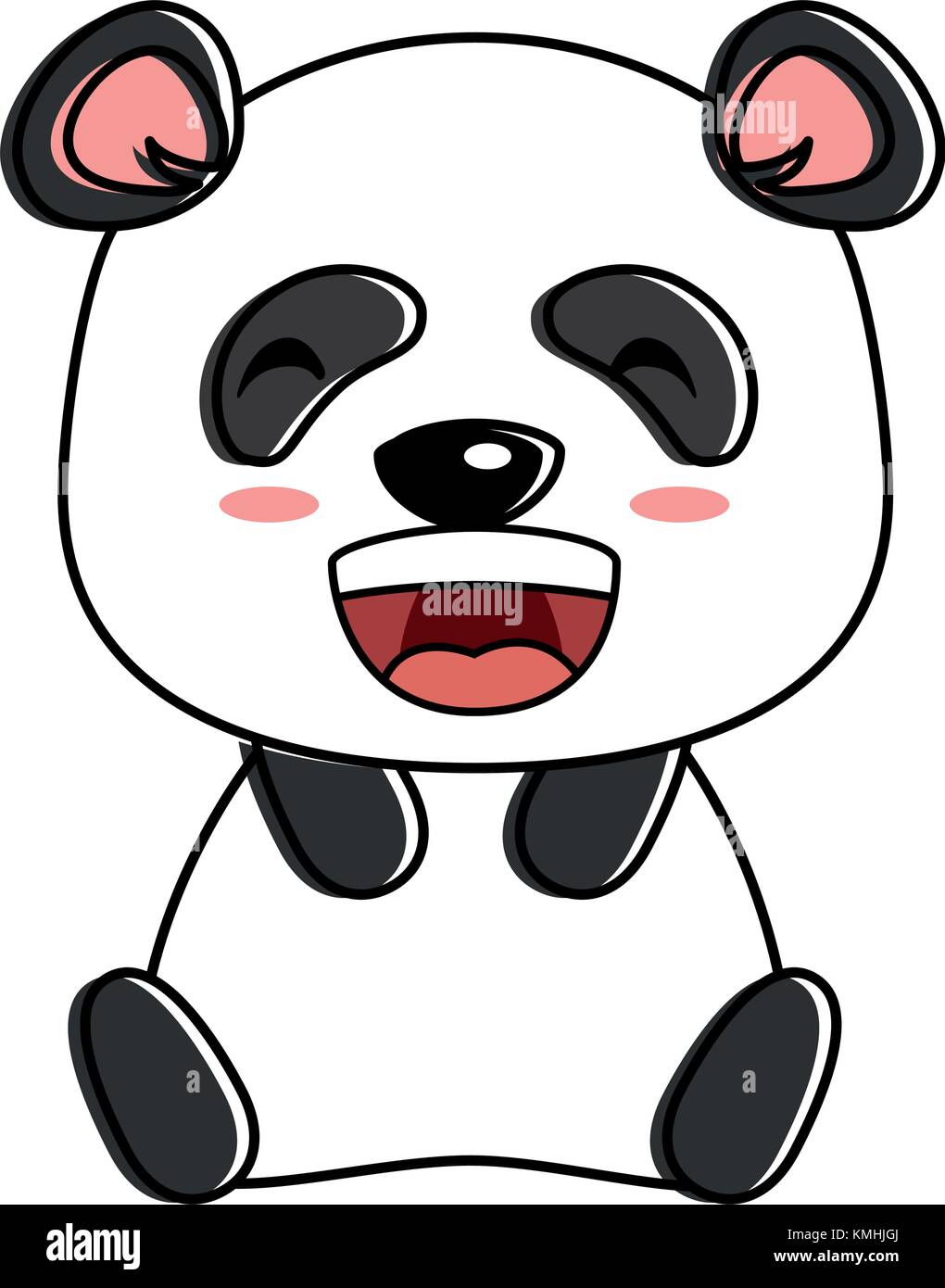 cute panda emoji kawaii vector illustration design Stock Vector