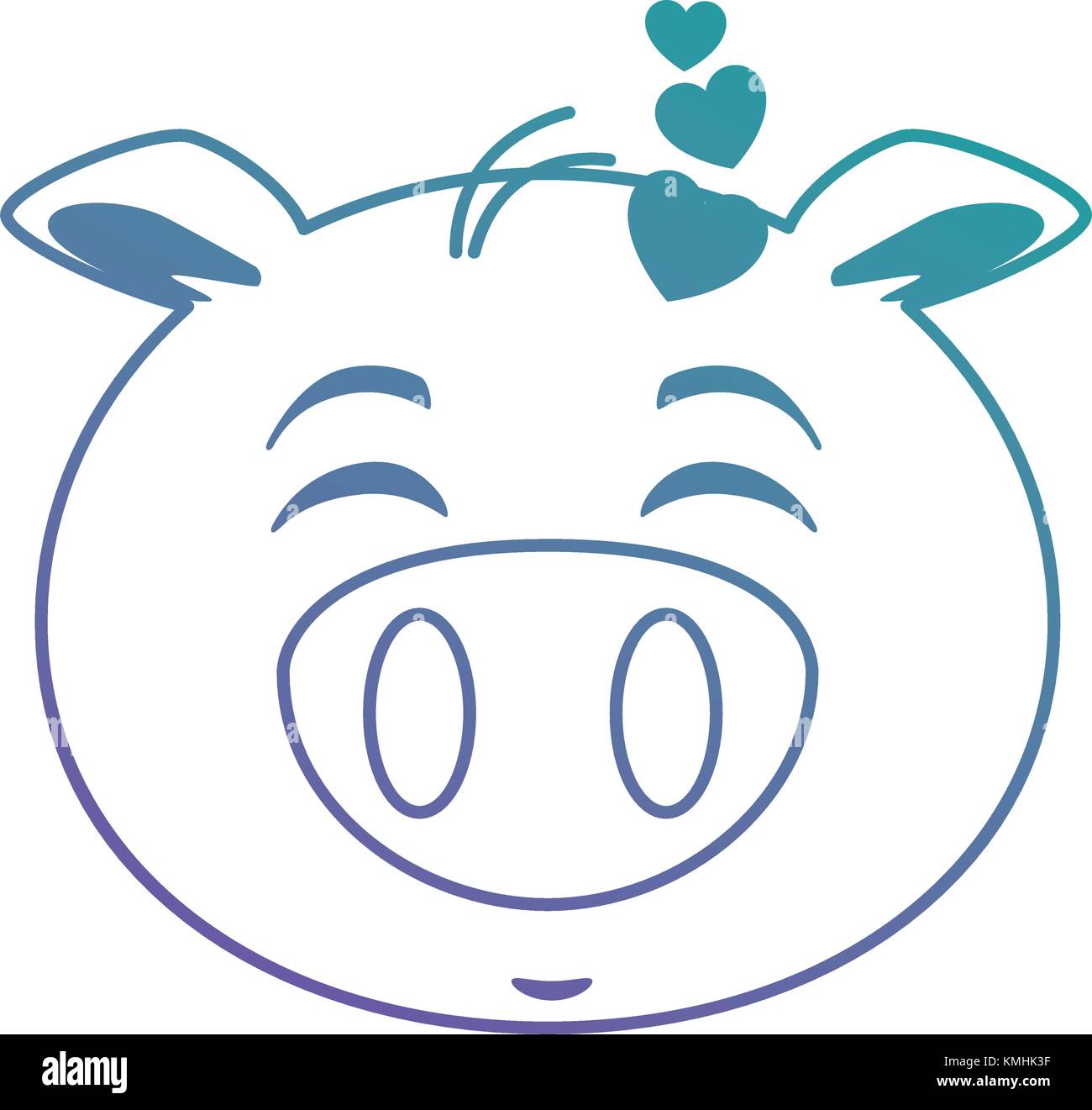 cute lovely pig emoji kawaii Stock Vector Image & Art Alamy
