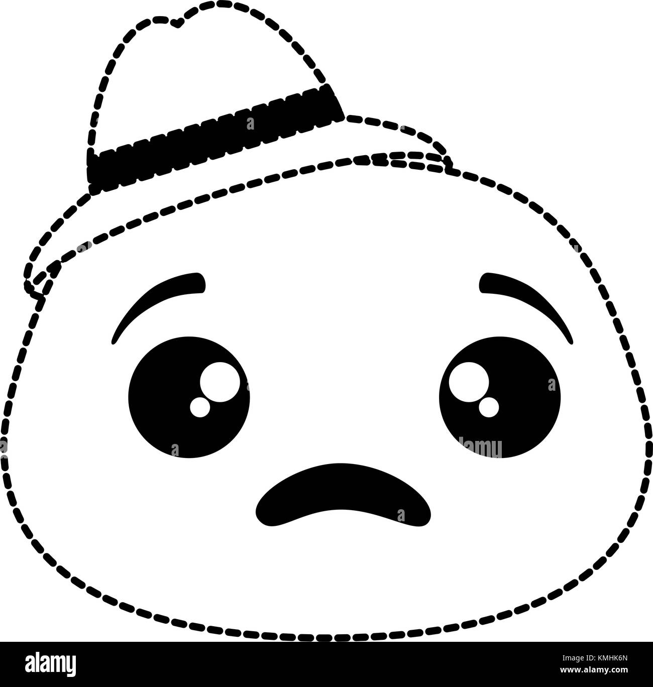 Sad Hat sad emoji face with hat Stock Vector Image & Art - Alamy