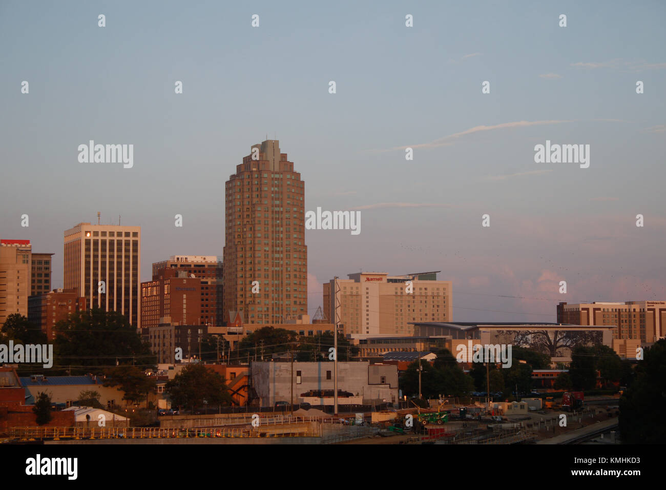 Raleigh, North Carolina skyline at the golden hour Stock Photo Alamy