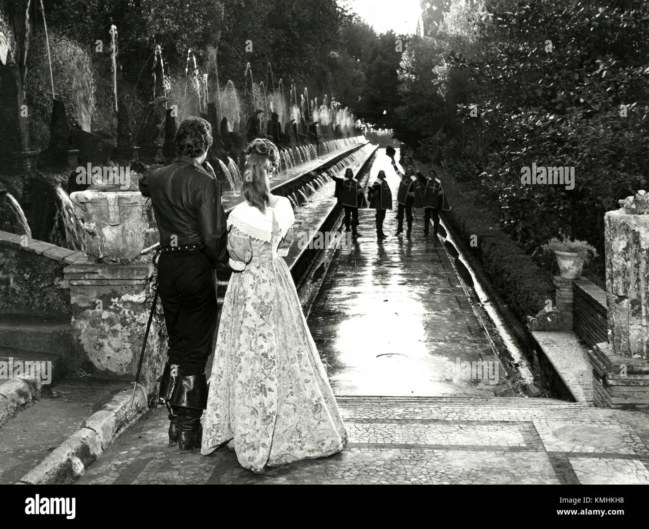 Final scene from the movie Zorro and the Three Musketeers, Italy 1963 Stock Photo