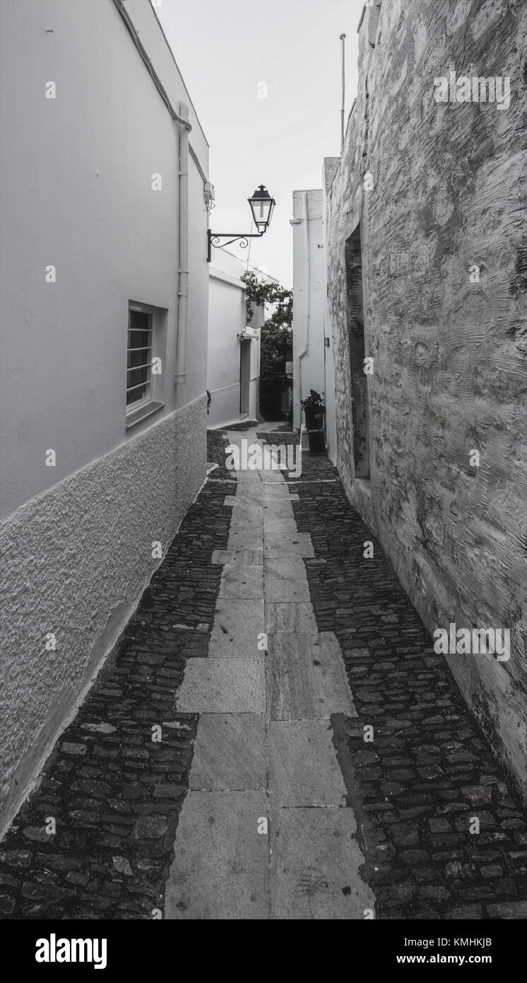 Streets at Ano syros island Greece Stock Photo