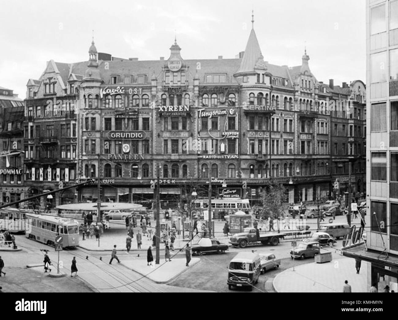 A photograph of Stureplan in Stockholm, Sweden, taken in 1959 ...