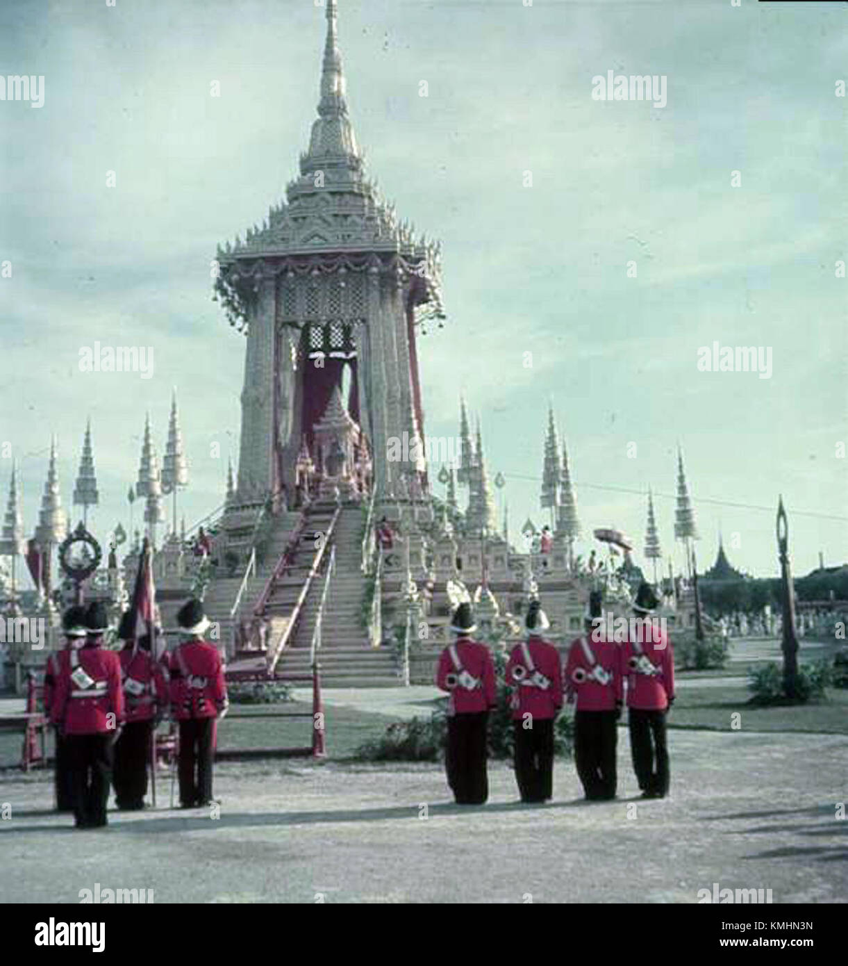 Colours guards of 1st Infantry Regiment in the Royal Funeral Procession