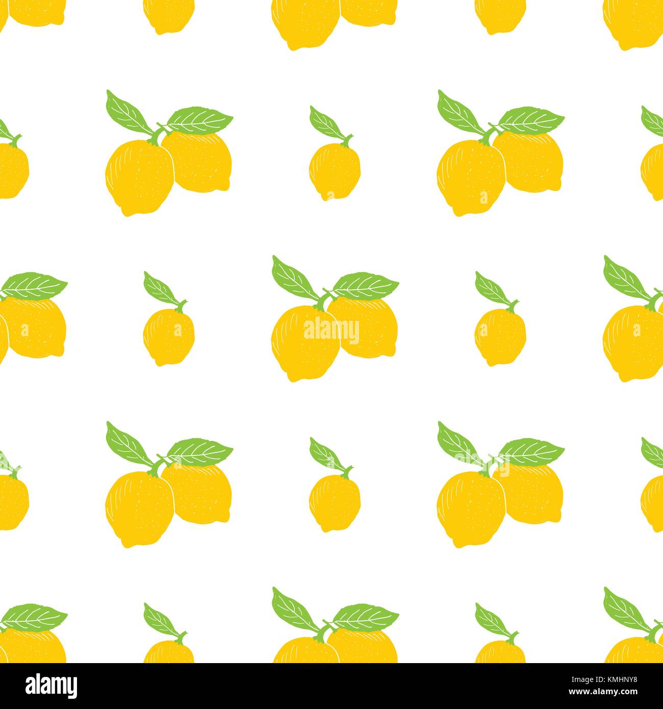 Fruit background Seamless pattern with hand drawn sketch lemon vector ...