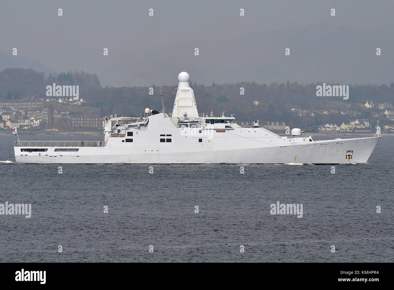 P843 HNLMS GRONINGEN IS A HOLLAND CLASS OFFSHORE PATROL VESSEL OF THE ROYAL NETHERLANDS NAVY. Stock Photo