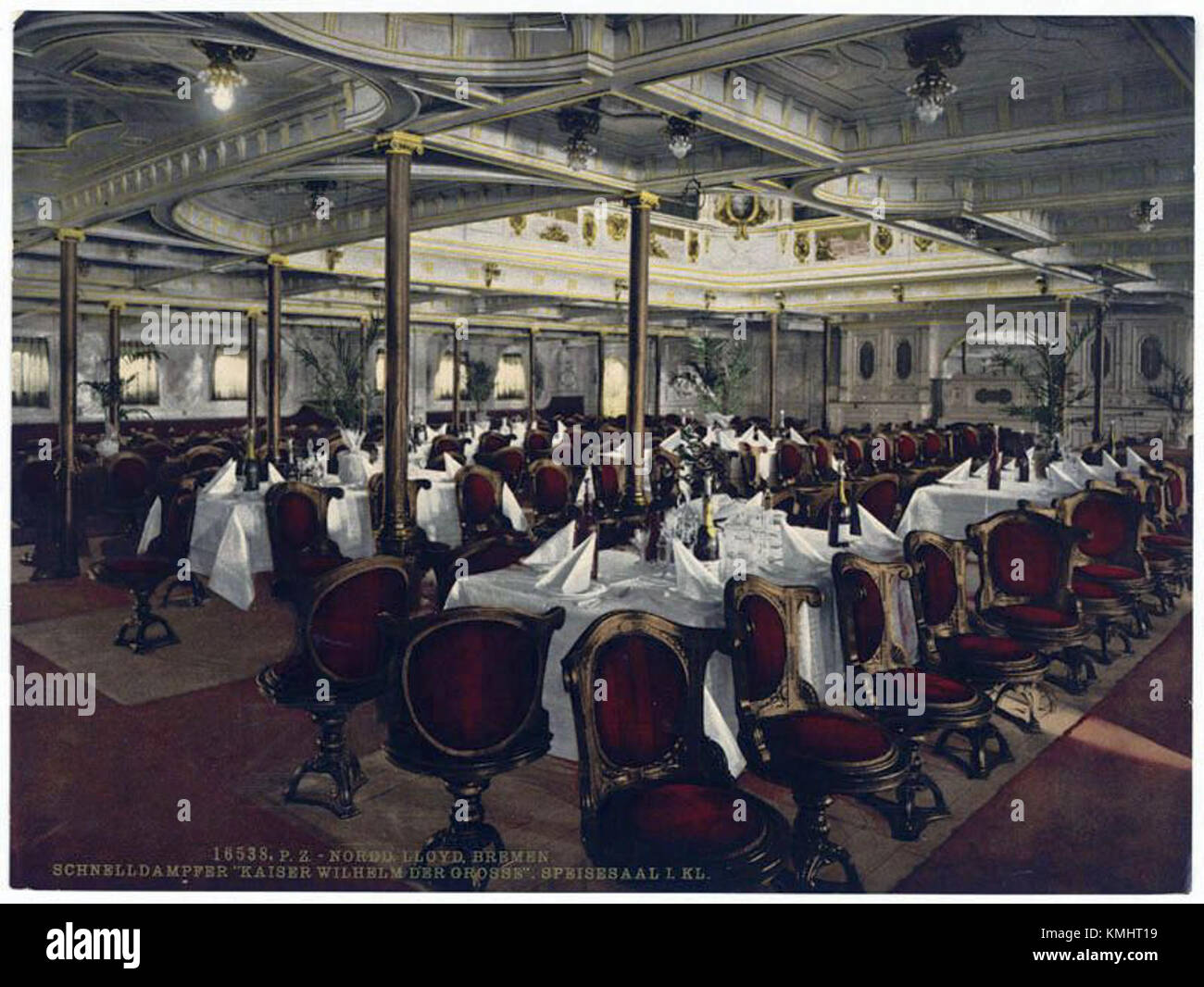 First Class Restaurant of the SS Kaiser Wilhelm der Grosse Stock Photo ...