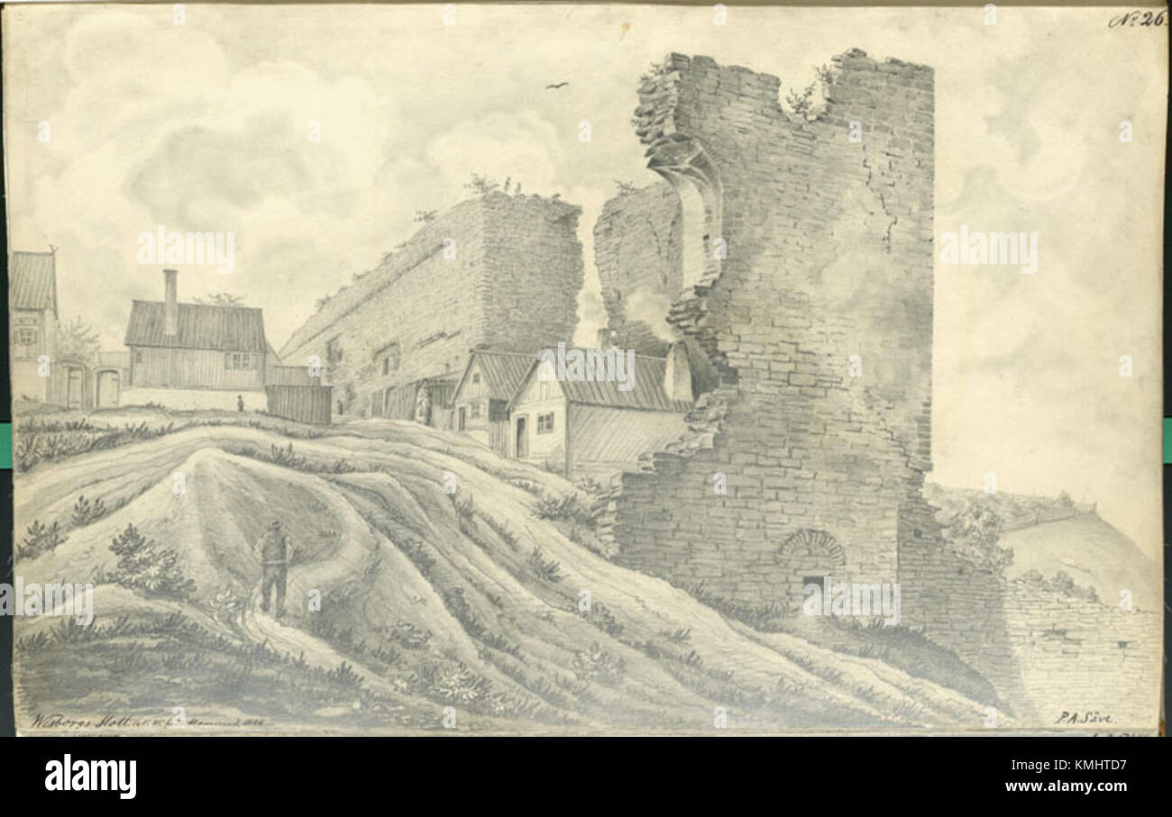 View of Visborgs Slott, a historical castle in Sweden, cataloged under KMB, is ...
