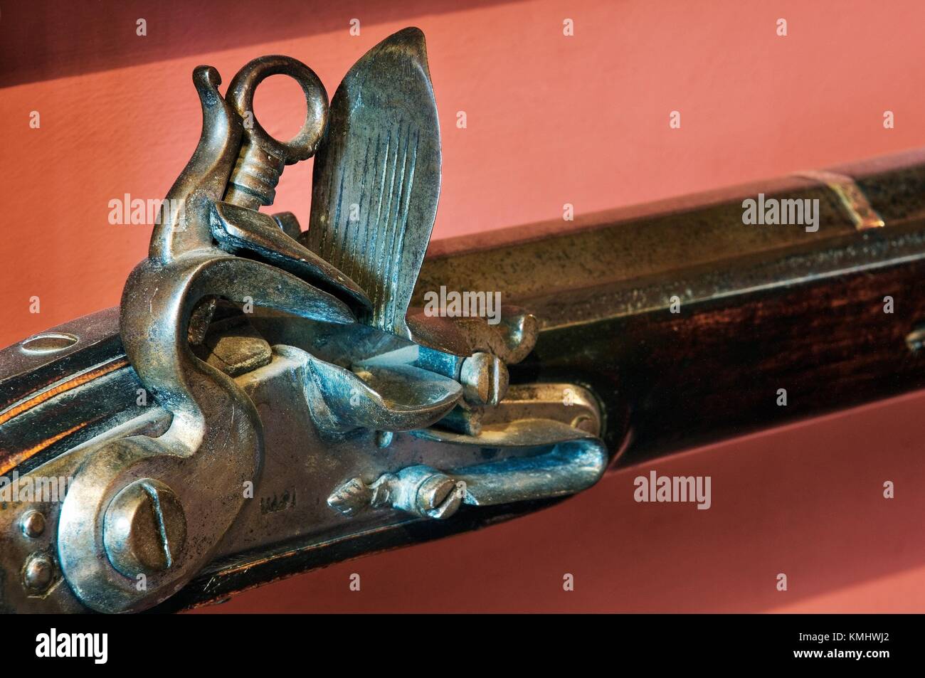 Abbotsford, Sir Walter Scott's home, Borders, Scotland. Rob Roy's flintlock musket, part of Scott's collection in the Armoury Stock Photo