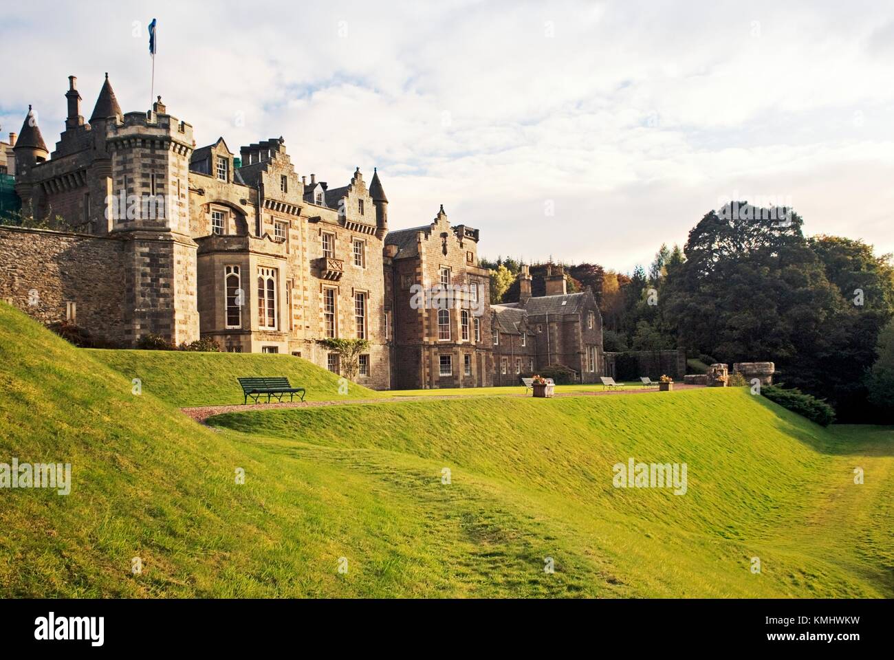 Abbotsford House, Victorian novelist Sir Walter Scott's home near Galashiels in the Borders region, Scotland Stock Photo