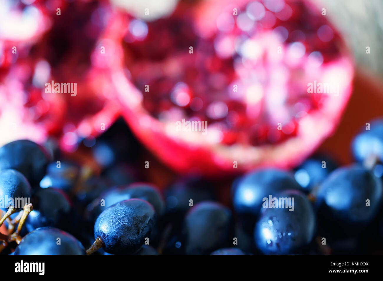 Close-up red wine grapes background Stock Photo