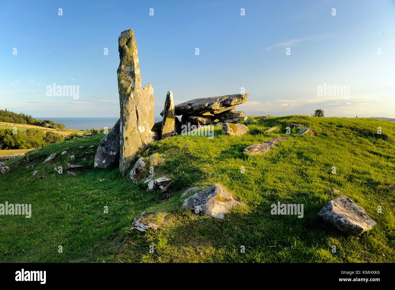 Cairn Holy 2 prehistoric burial tomb chamber used by neolithic and Bronze Age people Dumfries and Galloway region of Scotland UK Stock Photo