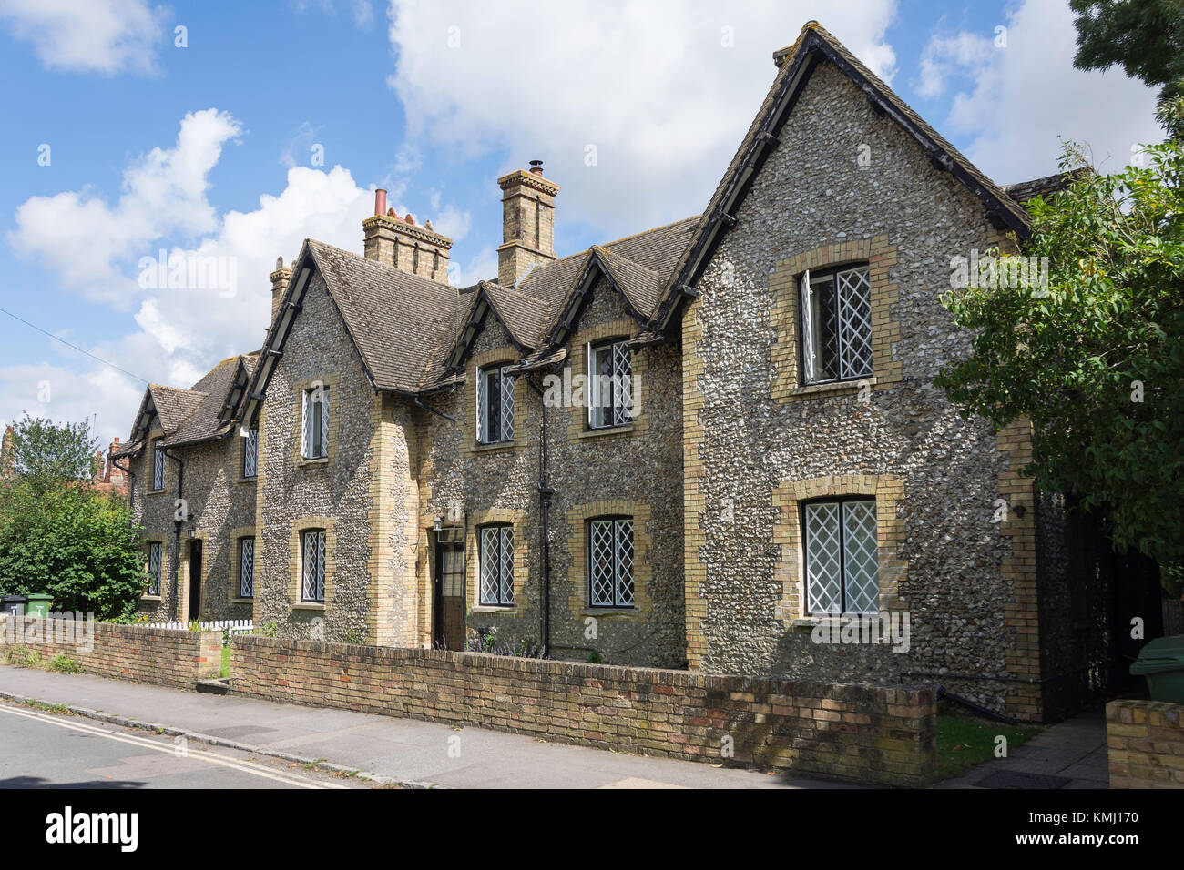 Period flint house, Hill Road, Watlington, Oxfordshire, England, United Kingdom Stock Photo