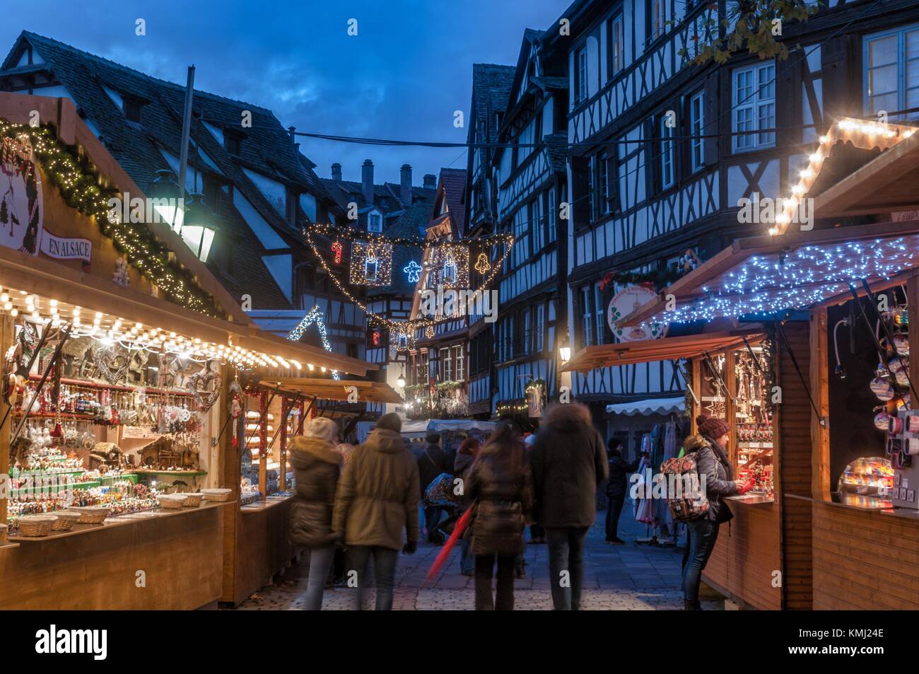 Strasbourg Christmas market-Marché de Noël à Strasbourg Stock Photo
