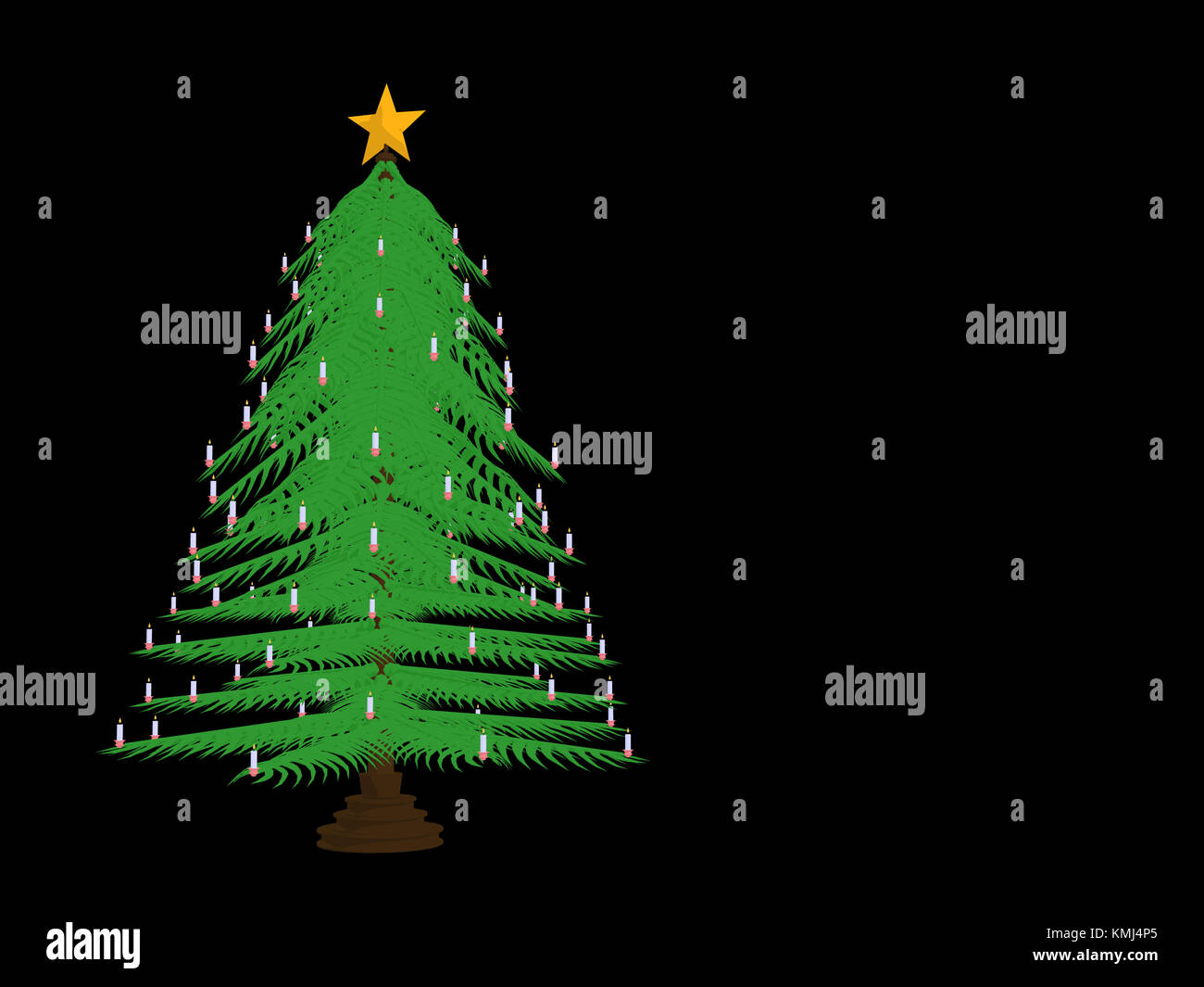 Christmas tree on a black background Stock Photo - Alamy