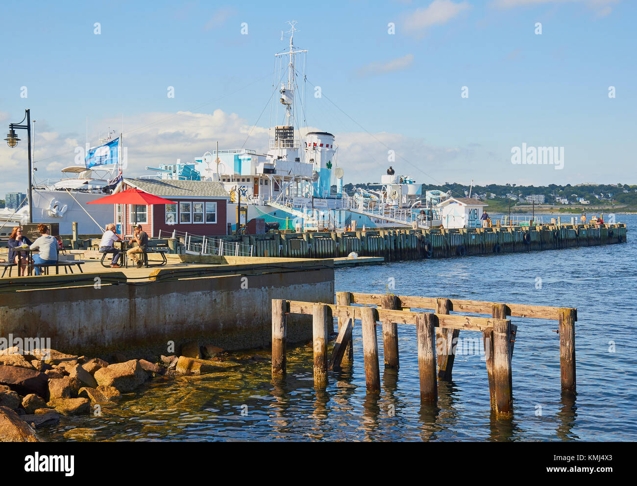 Halifax waterfront boardwalk, Halifax, Nova Scotia, Canada Stock Photo