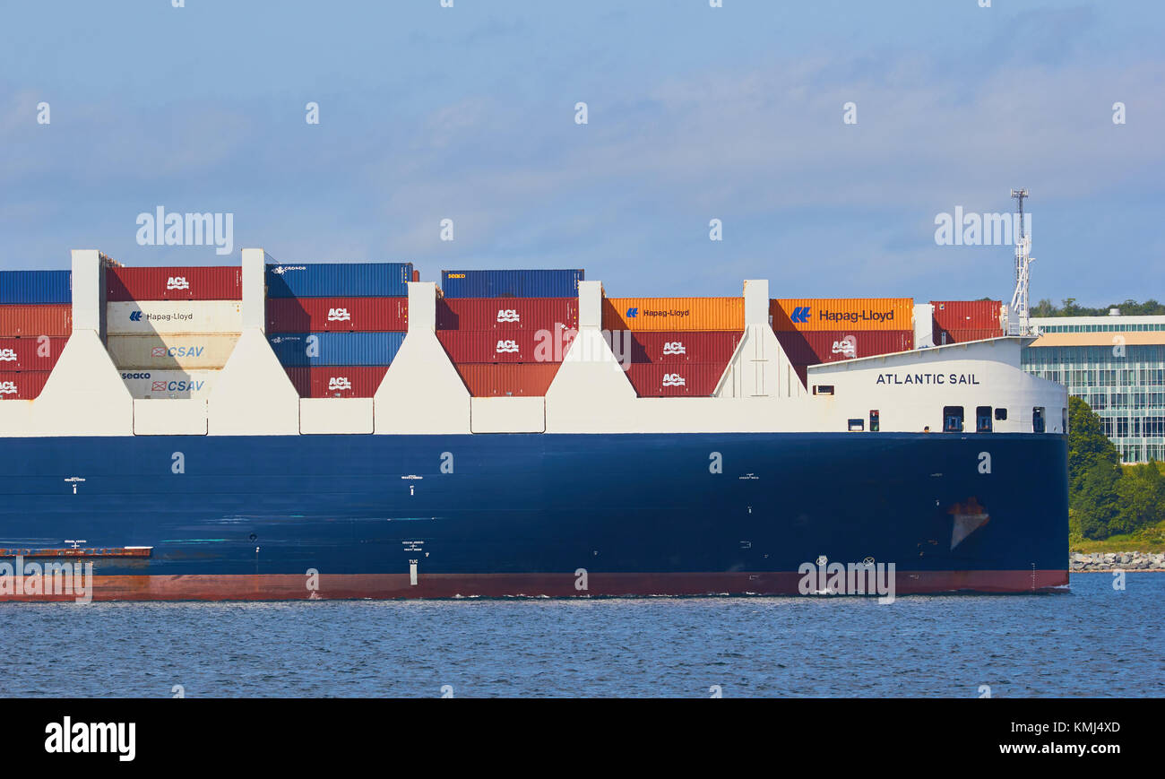 Atlantic Sail cargo container ship, Halifax, Nova Scotia, Canada Stock