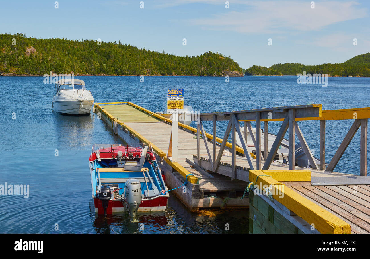 Wooden jetty, Robert's Arm, Newfoundland, Canada Stock Photo Alamy