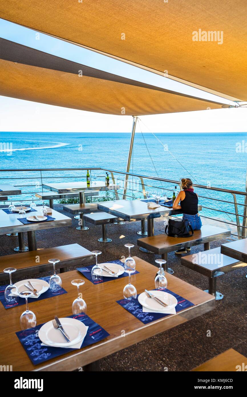 Cap Roig Restaurant. Cala Mesquida Beach. Sa Mesquida. Mao Municipality.  Minorca. Balearic Islands. Spain Stock Photo - Alamy