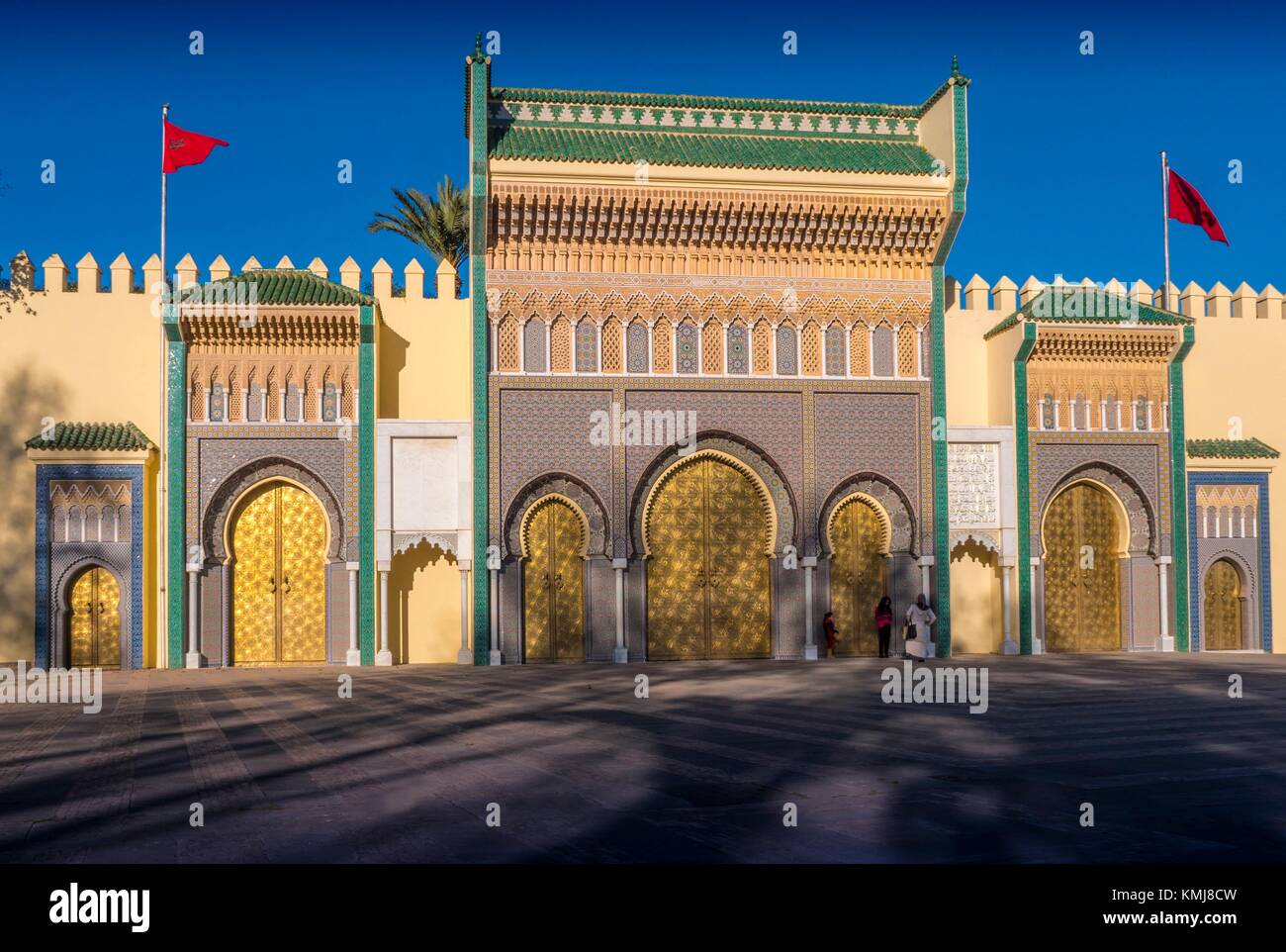 Morocco, Fes, Entrance gates to the Royal Palace, at Fes Stock Photo ...
