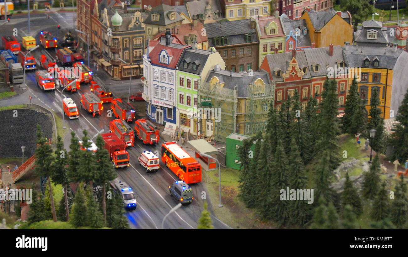 HAMBURG, GERMANY - MARCH 8th, 2014: Miniatur Wunderland is a model railway attraction and the largest of its kind in the world Stock Photo