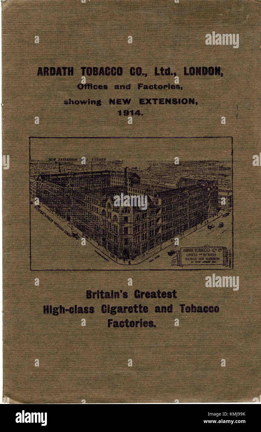 This image depicts the Ardath Tobacco Offices and Factories from 1914 ...