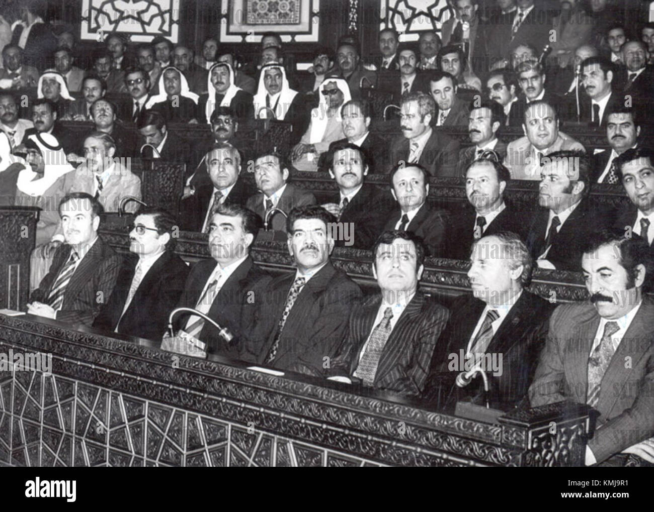 The first innaugaration of President Hafez al-Assad in Parliament - March 1971 Stock Photo