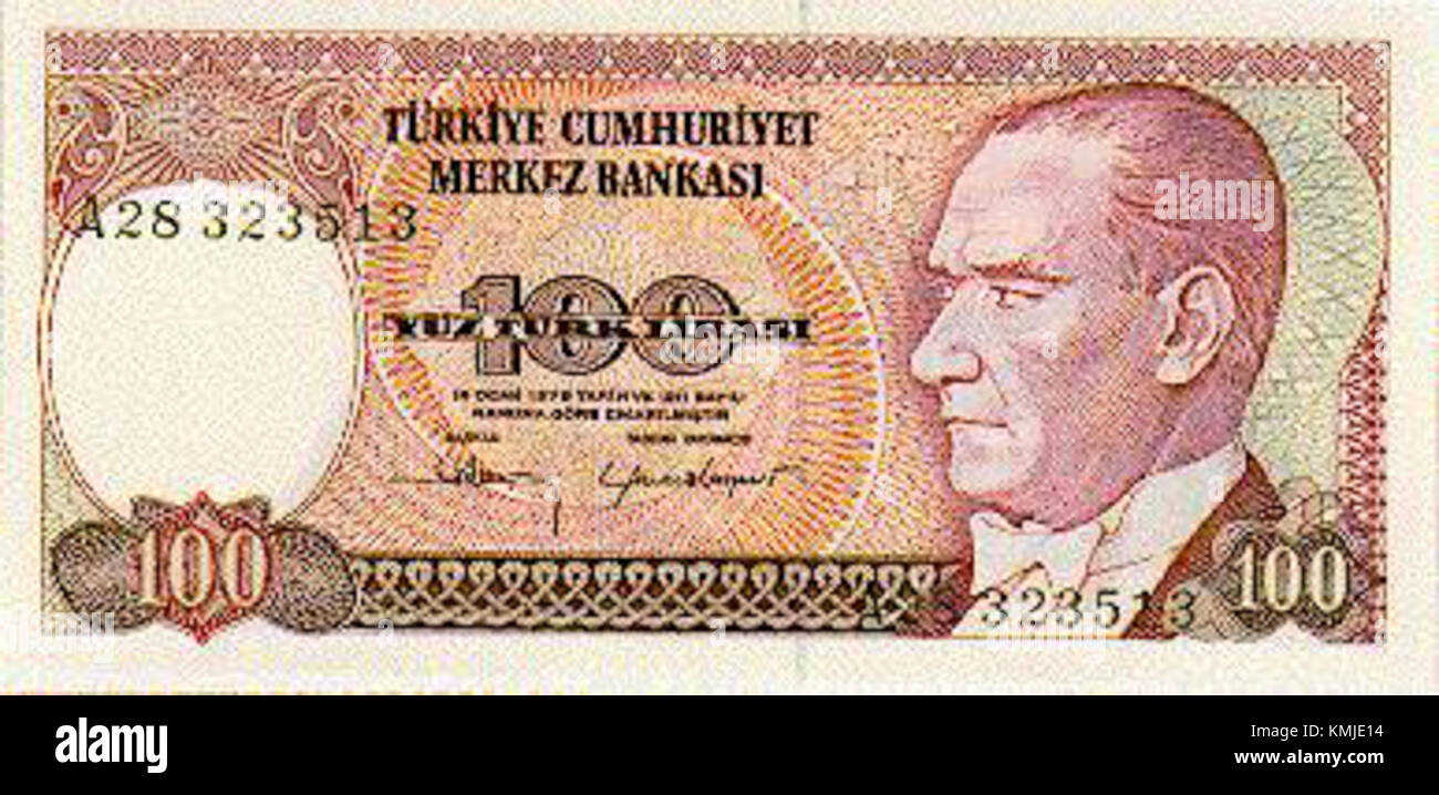100 TL obverse Stock Photo - Alamy