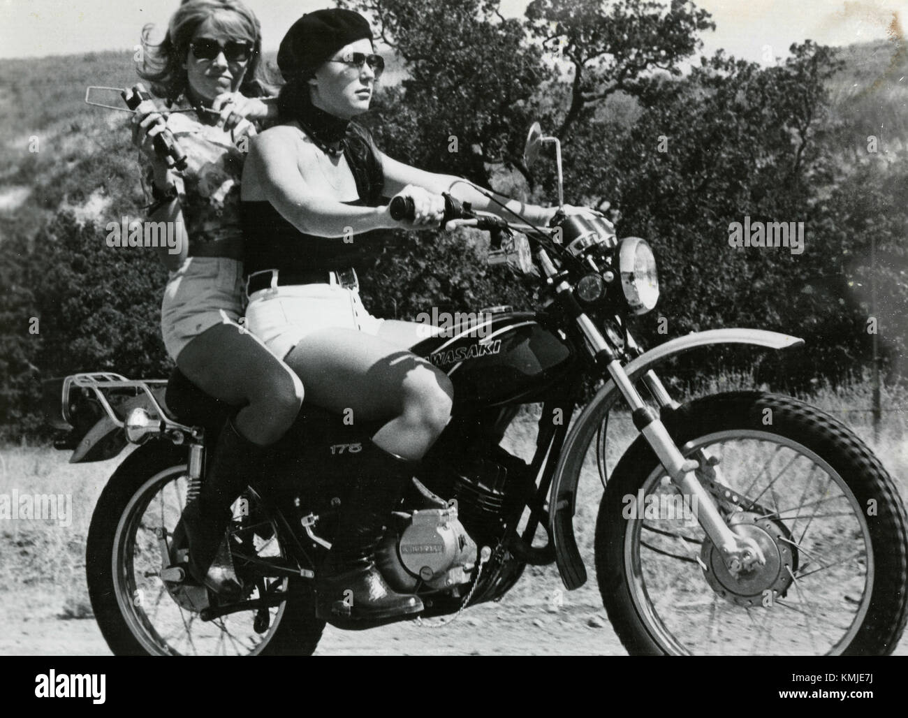Actresses Jane Anne Johnstone and Kathy McHalet in the movie Dixie Dynamite, 1976 Stock Photo
