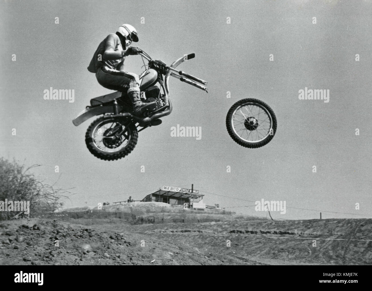 Scene with a motorbike from the movie Dixie Dynamite, 1976 Stock Photo