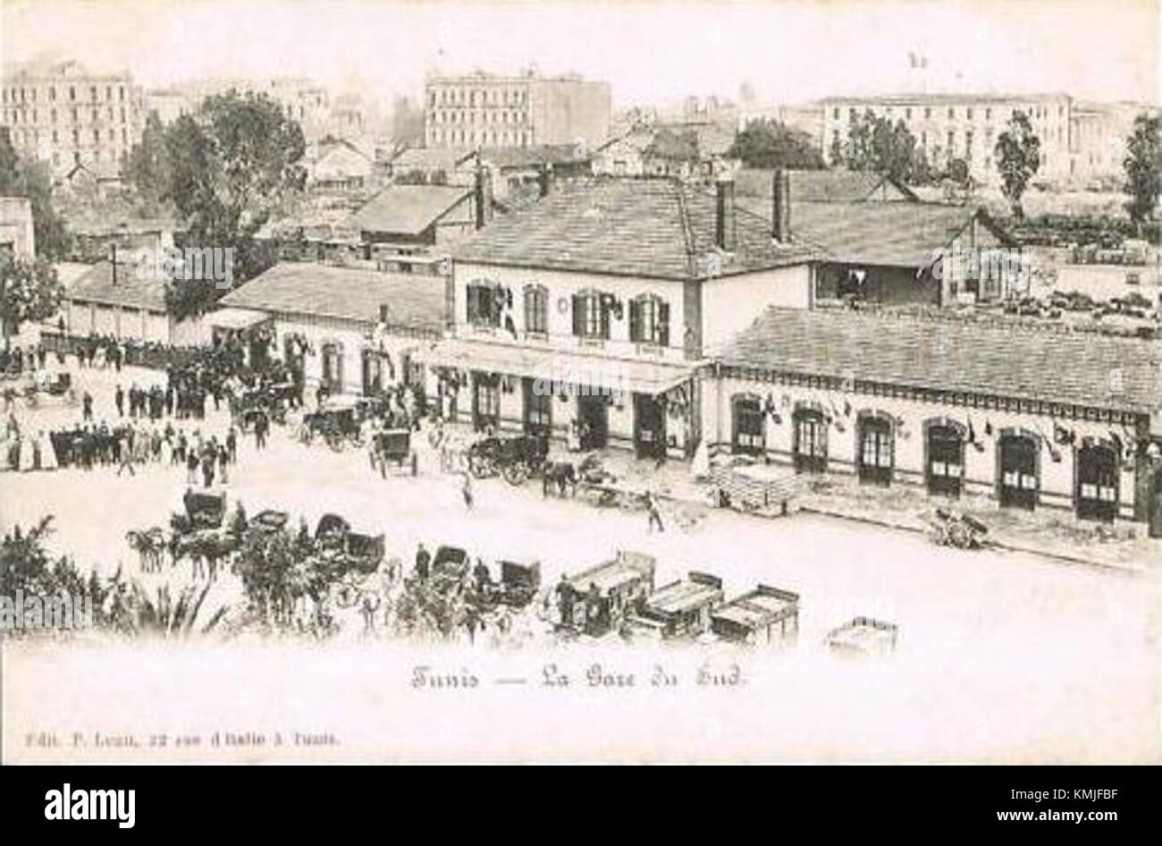 La Gare du Sud - Tunis - around 1900 Stock Photo - Alamy