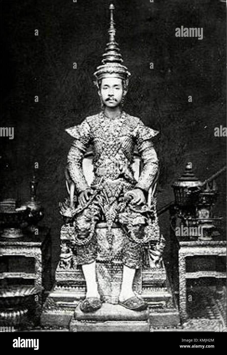 King Rama V crowned Stock Photo