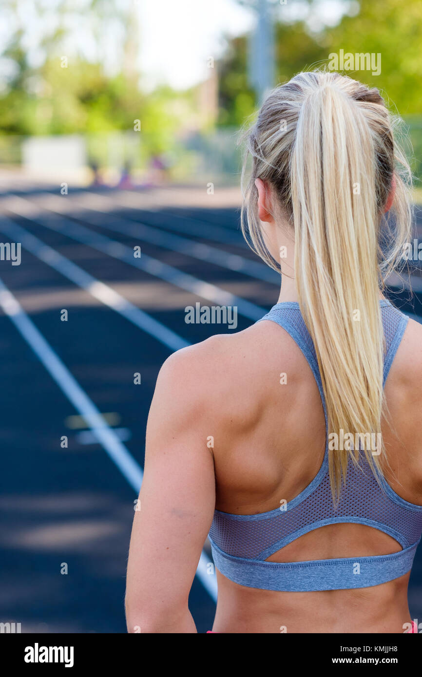 Working Out Track Young Female Athlete Working Out on Track Stock Photo - Alamy