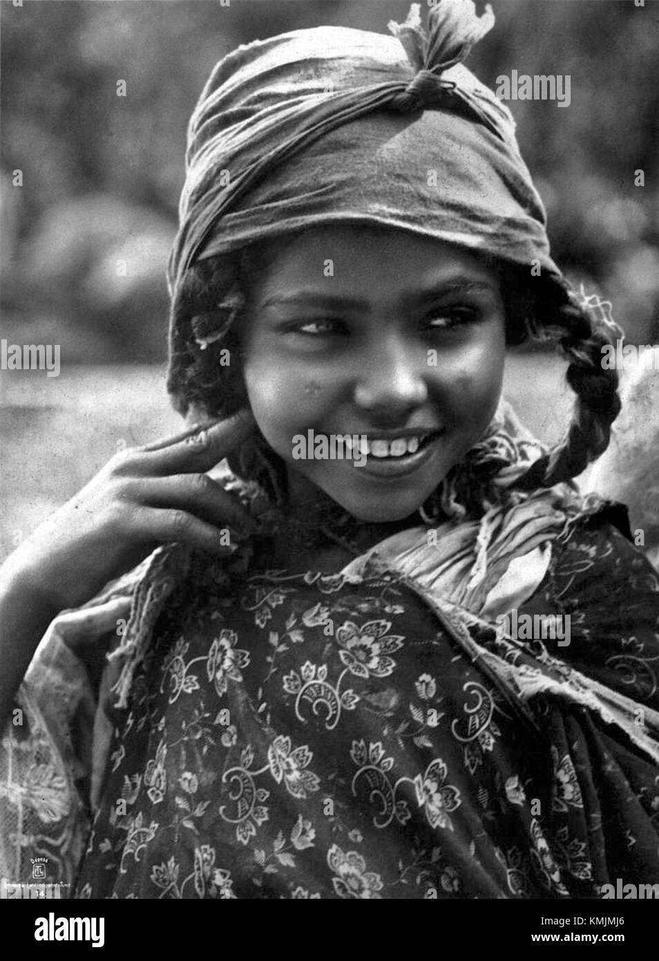 Tunisian girl by Lehnert & Landrock, ca. 1908 Stock Photo