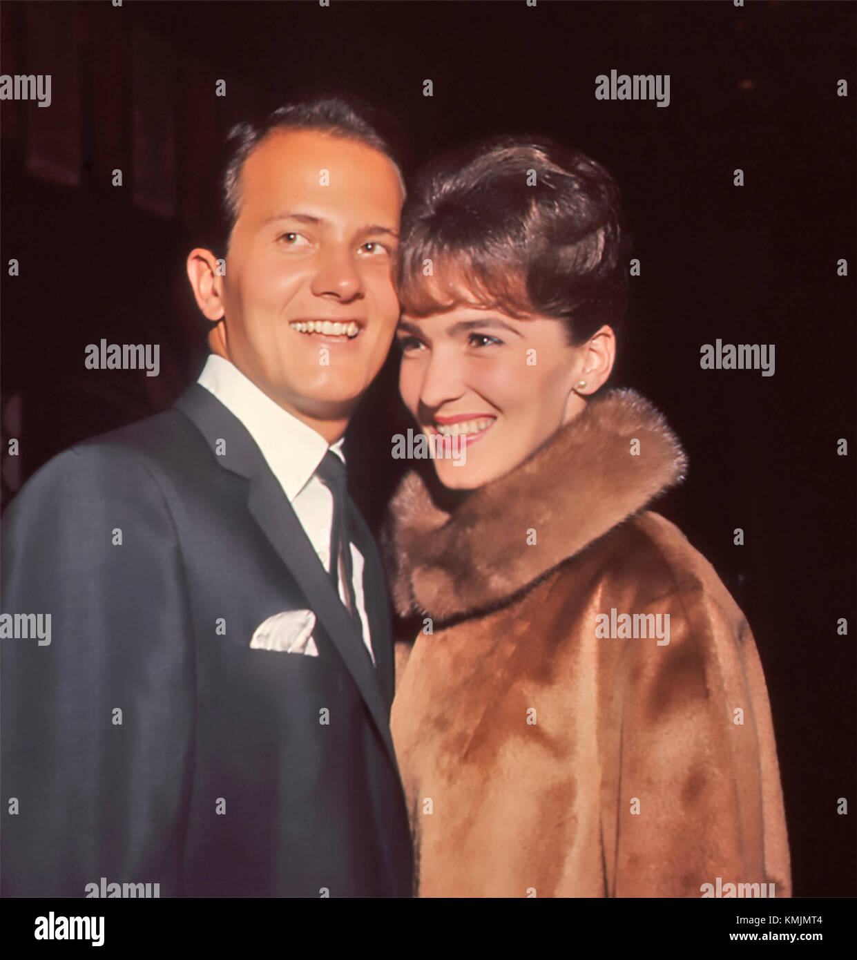 PAT BOONER  US singer with his wife Shirley about 1962 Stock Photo