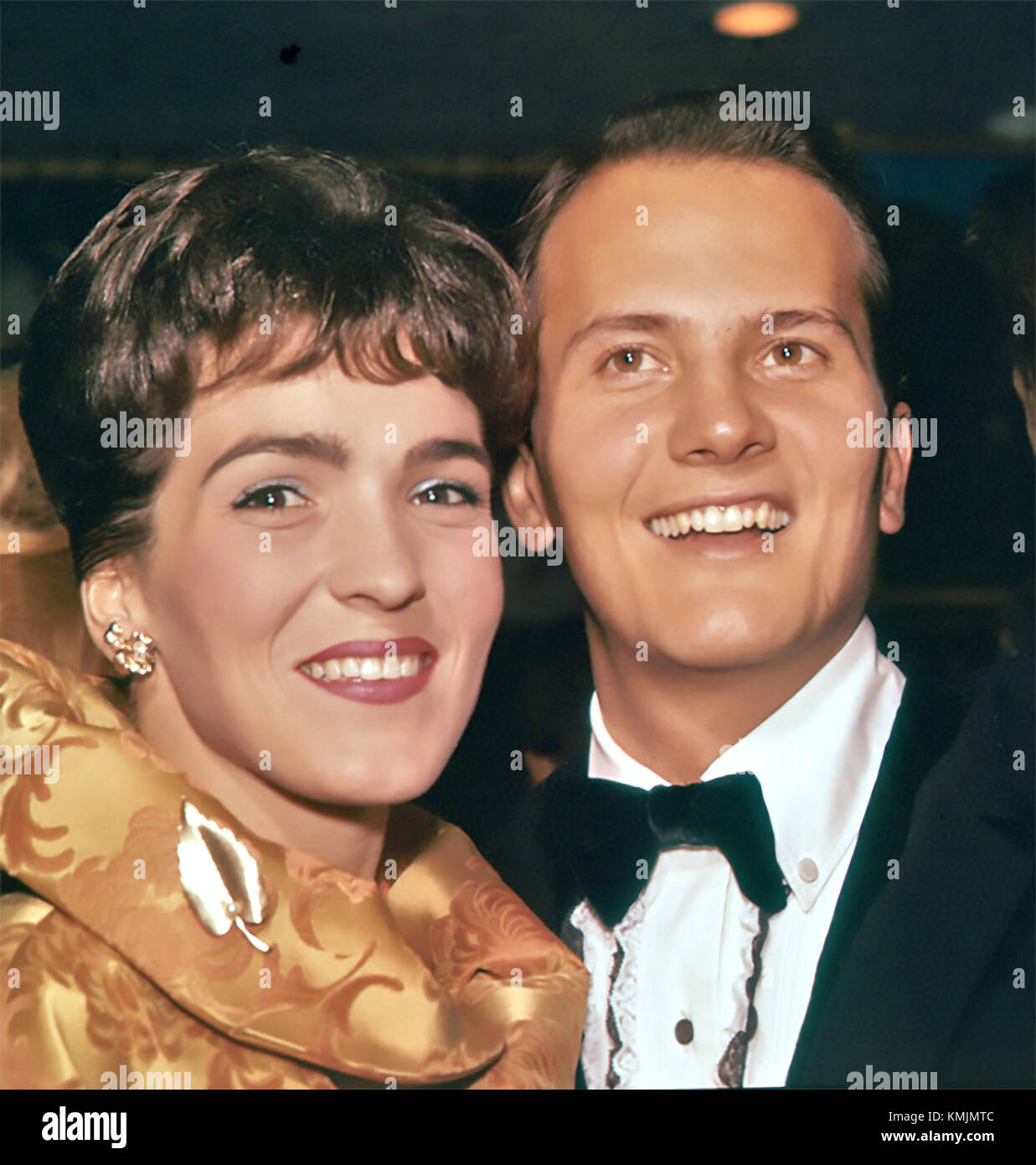 PAT BOONER  US singer with his wife Shirley about 1962 Stock Photo