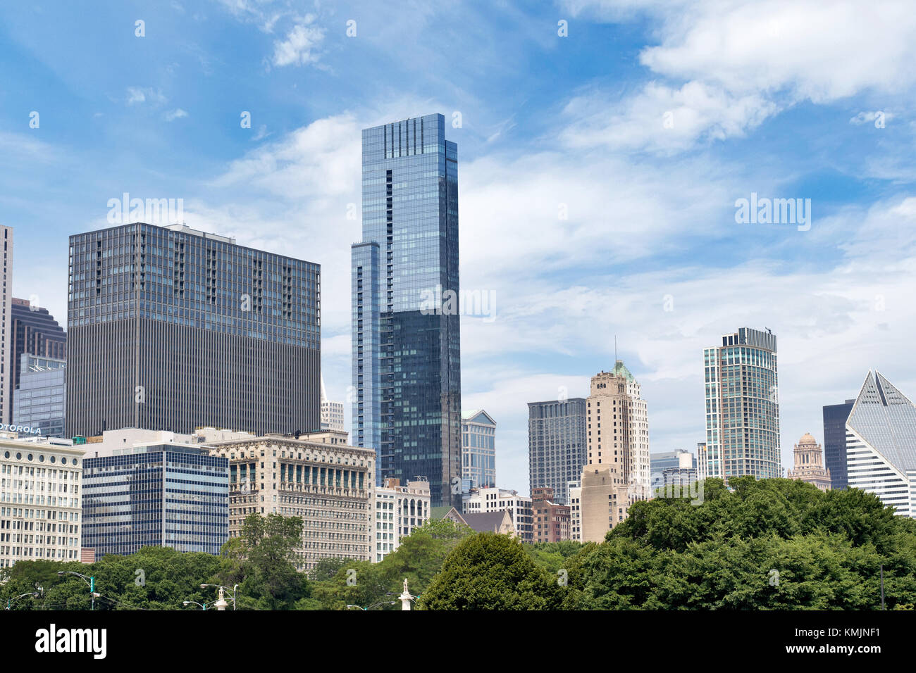 Skyline from Millennium Park in Downtown Chicago, Illinois Stock Photo ...