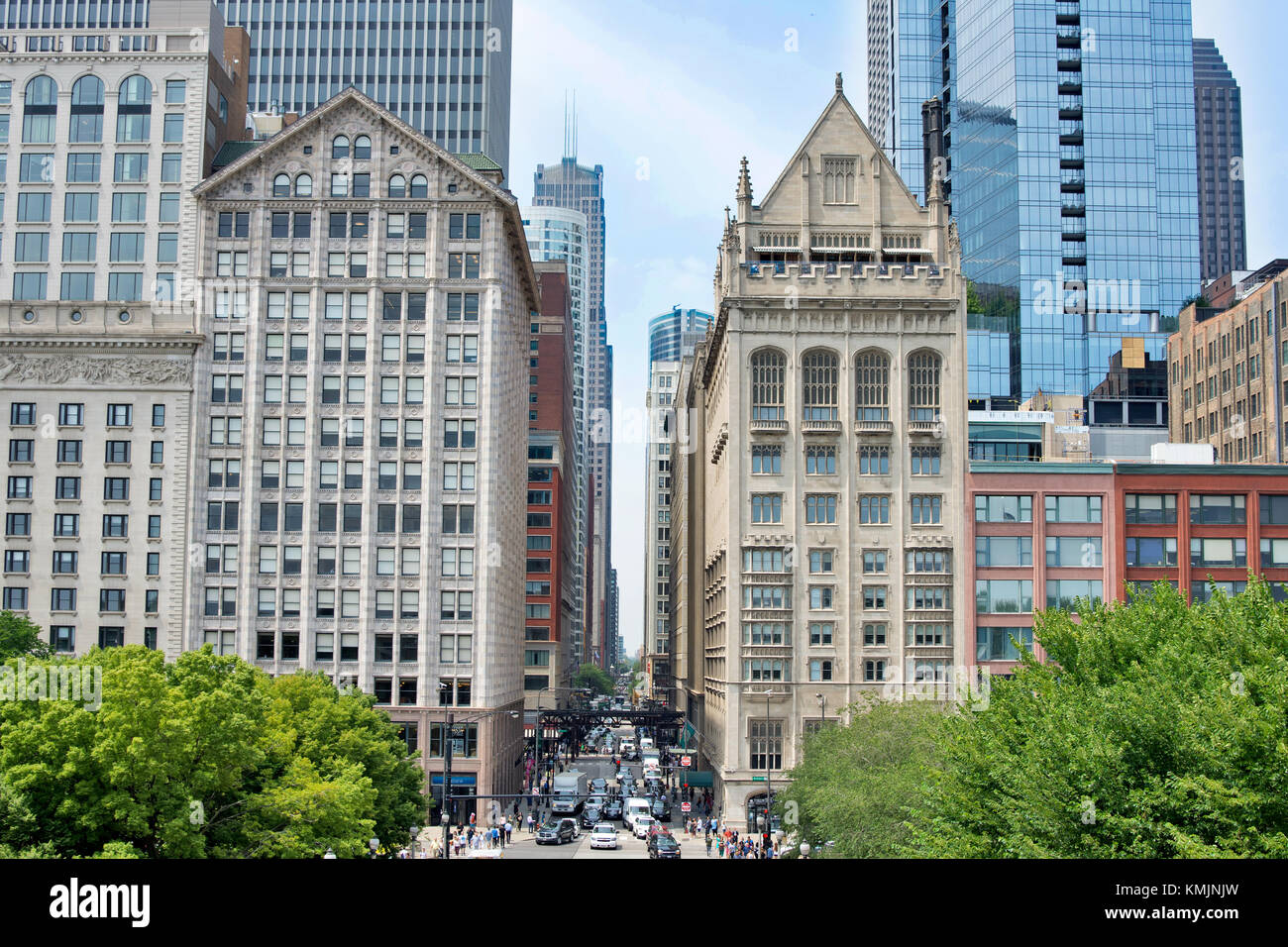 Skyline from Millennium Park in Downtown Chicago, Illinois Stock Photo ...
