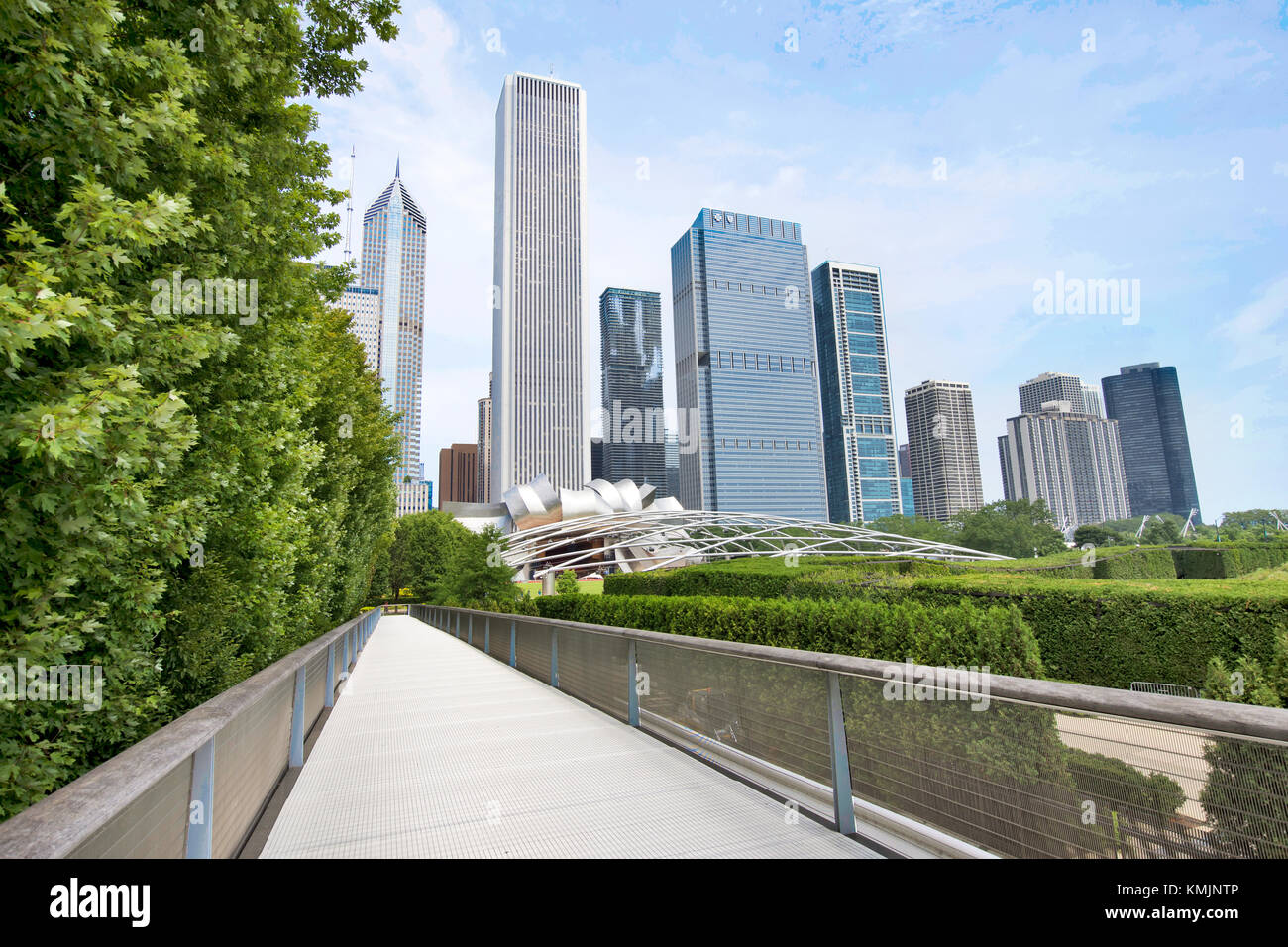 Skyline from Millennium Park in Downtown Chicago, Illinois Stock Photo ...