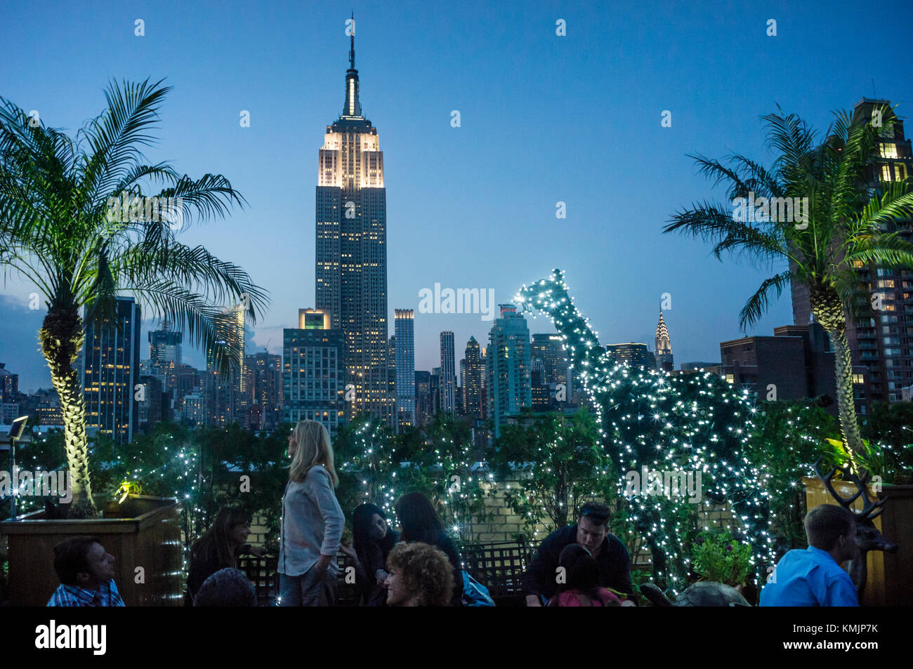 Empire State building, Rooftop Bar 230 Fith Avenue, Manhattan ,  New York, USA, Stock Photo