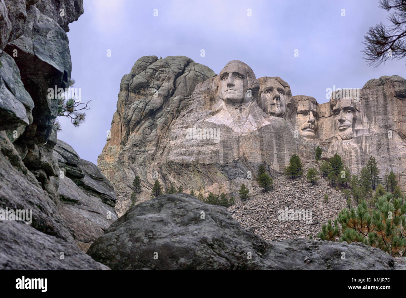 National memorial at Mount Rushmore, South Dakota of outstanding and famous American Presidents Stock Photo